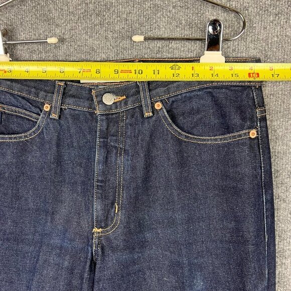 Vintage Men's Guess Jeans Boot Leg Low Waist Sz 32 Dark Wash Blue - Picture 5 of 9